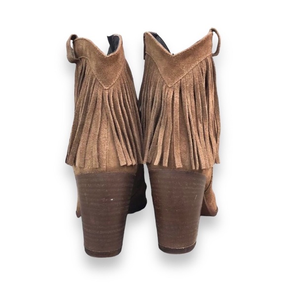 Andre Assous Fringe Suede Heeled Ankle Boots Size 7 US / 37 EU - Picture 5 of 10